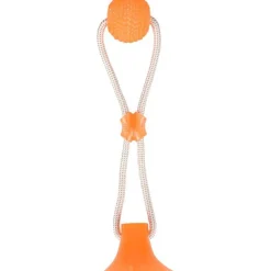 FLAMINGO Balle pour chien avec ventouse orange