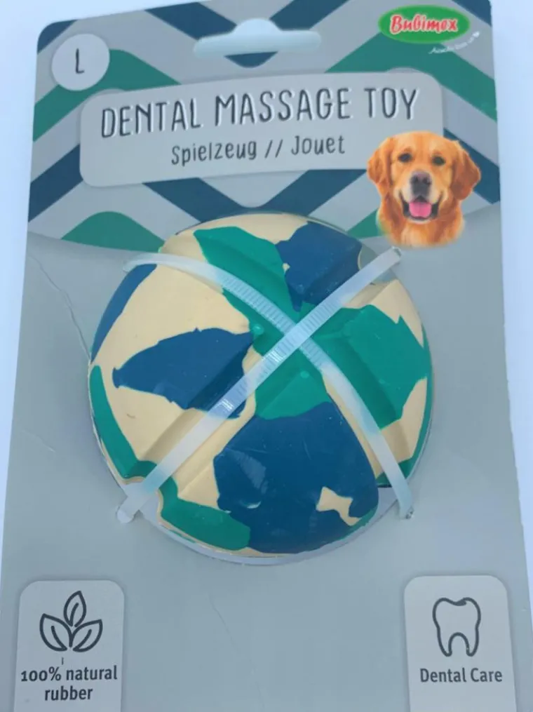 BUBIMEX Balle pour chien en caoutchouc naturel coloris bleu Ballee – Taille L