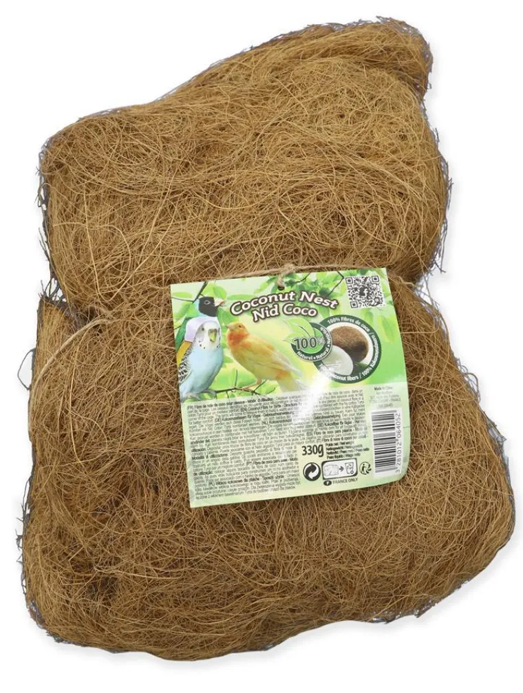GIRARD Ballotin pour oiseaux exotiques en fibre de coco coloris marron Tyrol - 330 g