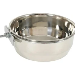 ZOLUX Bol à fixer en inox pour les oiseaux coloris argent – 840 ml