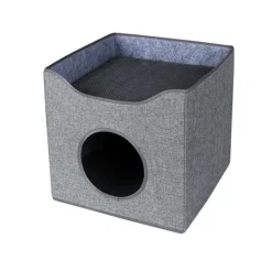 WOUAPY Boîte à chat coloris gris La Terrasse - 39 x 39 x 38 cm