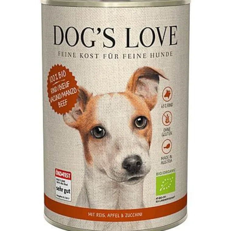 DOG'S LOVE Boîte bio au bœuf pour chien, 400 g