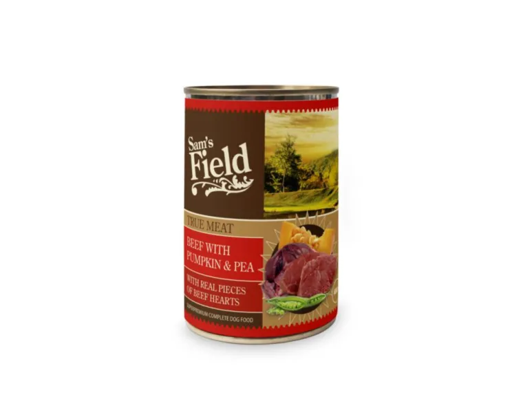 SAM'S FIELD Boîte de pâtée pour chien au bœuf, potiron et pois - 400 g
