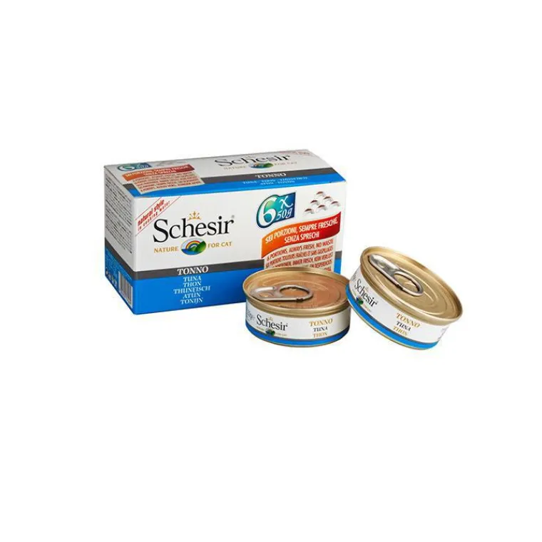 SCHESIR Boîte pour chat Thon + bouillon 6 x 50 g