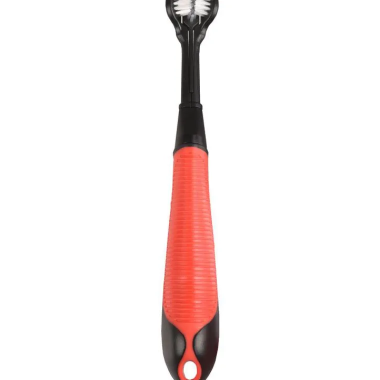 FLAMINGO Brosse à dents noireouge pour chien Kerber - 20 cm