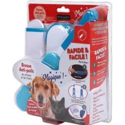 BRANDY Brosse anti-poils magique coloris bleu Wouapy