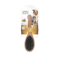 ANJU BEAUTÉ Brosse pour chien et chat 2 en 1 coloris marron Anju Beauté – Taille M