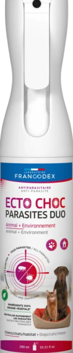 FRANCODEX Brumisateur antiparasitaire pour chien et chat Ecto Choc Parasites Duo - 290 ml