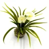 LABEO Buisson de fleurs blanches en plastique 8 x 8 cm