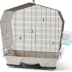 SAVIC Cage à oiseaux exotiques et canaris coloris marron Mary 50 avec fils cuivrés – 71,5 x 38,5 x 73,5 cm