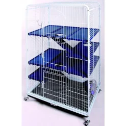 TYROL Cage bigtower pour rongeurs bleue 79x52xH140 cm