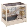 FERPLAST Cage en bois pin nordique coloris blanc Hamsterville - 60 x 34 x 49 cm