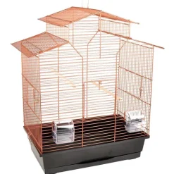 FLAMINGO Cage perruche Numfor 1 cuivre coloris marron en acier galvanisé - 51 x 30 x 60 cm