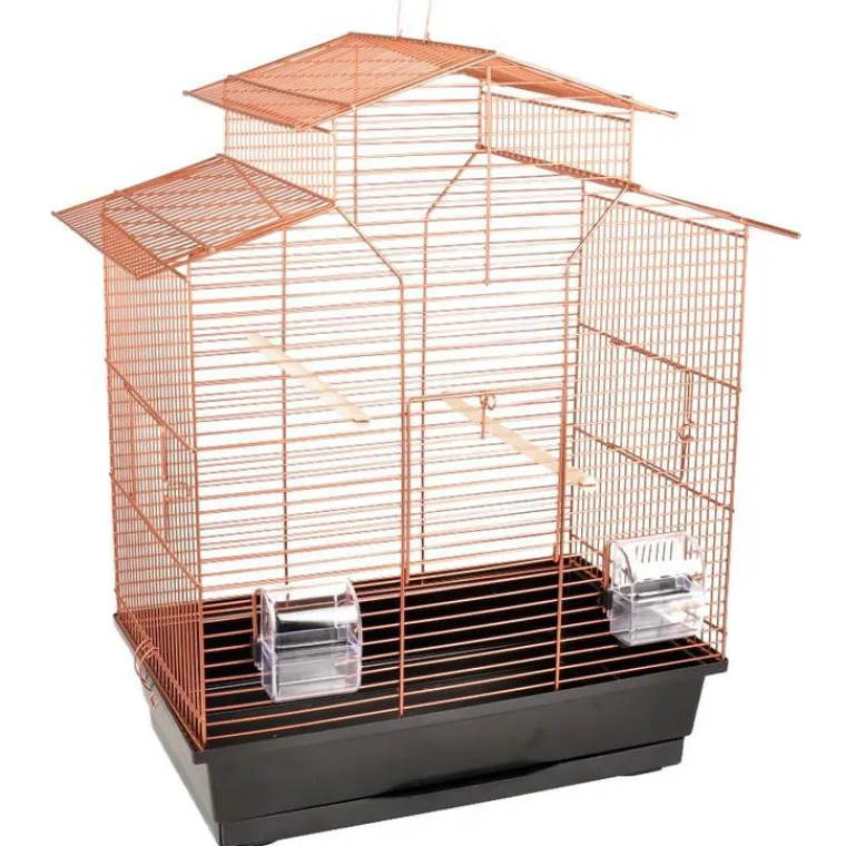 FLAMINGO Cage perruche Numfor 1 cuivre coloris marron en acier galvanisé - 51 x 30 x 60 cm