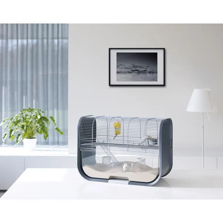 SAVIC Cage pour gerbille coloris gris Lugano - 60 x 29 x 44 cm