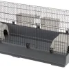 FERPLAST Cage pour lapin avec rampe extérieure coloris gris - 140 x 71 x 51 cm