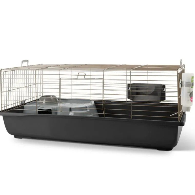 SAVIC Cage pour lapin nain coloris gris Nero 4 de luxe Happy Planet – 118 x 64,5 x 47 cm