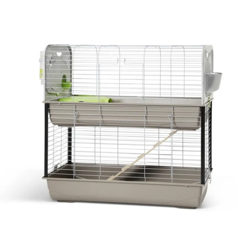 SAVIC Cage pour lapin ou cobaye Caesar 3 double argent/vert
