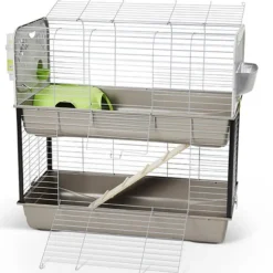 SAVIC Cage pour lapin ou cobaye Caesar 3 double argent/vert