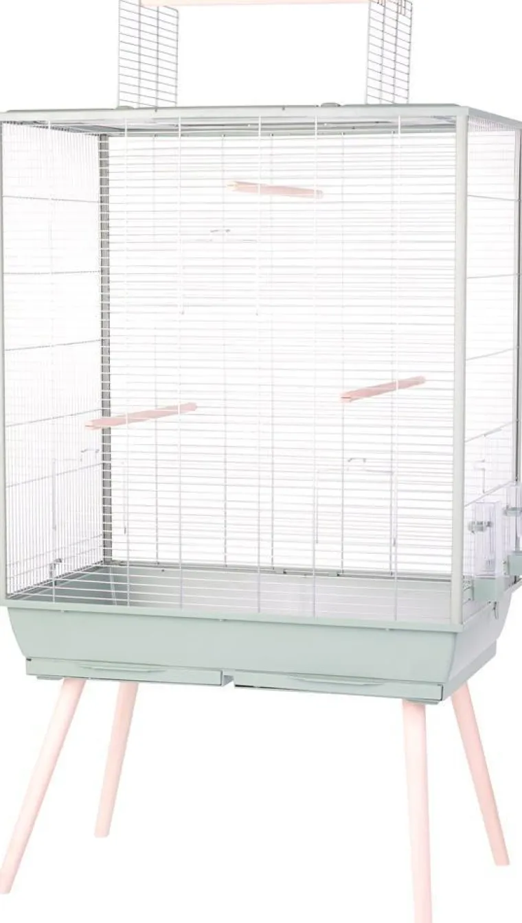 ZOLUX Cage pour oiseaux coloris vert Neo 2 Jili XL – 81 x 48 x 152 cm