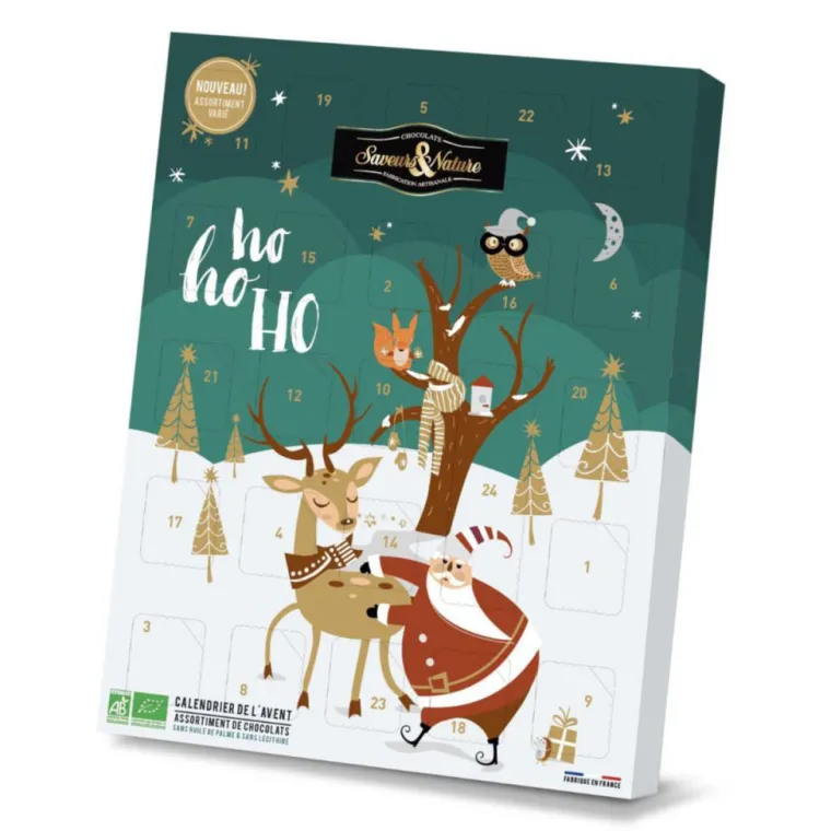 SAVEURS & NATURE Calendrier de l'avent pour enfants - 24 chocolats bio