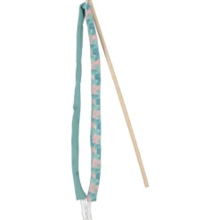 ZOLUX Canne à pêche pour chat coloris bleu feuille ruban Ethi'cat - 2,3 x 2,4 x 45 cm