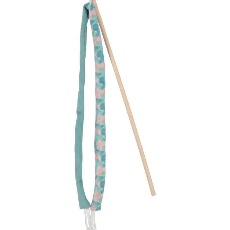 ZOLUX Canne à pêche pour chat coloris bleu feuille ruban Ethi'cat - 2,3 x 2,4 x 45 cm