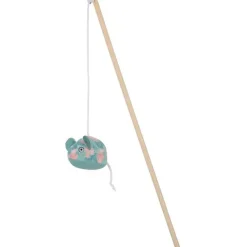 ZOLUX Canne à pêche pour chat coloris bleu feuille souris Ethi'cat - 11,5 x 3,6 x 40 cm