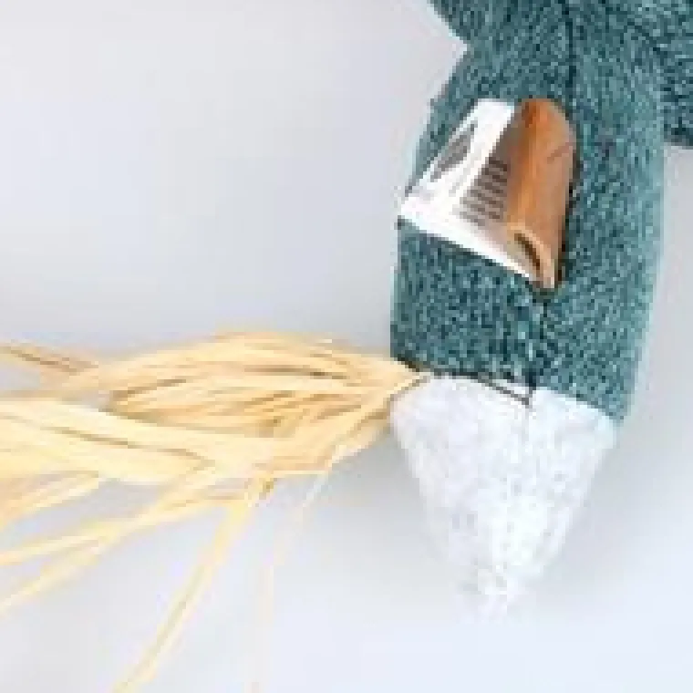 D&D Canne à pêche pour chat coloris multicolore animal avec queue en paille Home Rocco - 35 x 5 x 4 cm