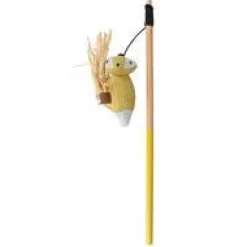 D&D Canne à pêche pour chat coloris multicolore animal avec queue en paille Home Rocco - 35 x 5 x 4 cm