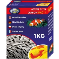 BLUE CORAL Charbon actif pour aquariophilie, capacité d'absorption élevée - AQUA NOVA - 1kg