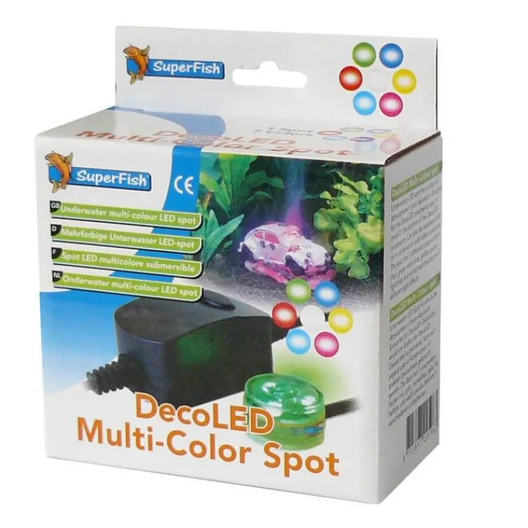 SUPERFISH Éclairage Deco LED Multicolor Spot pour Déco Led 2 W. 12,2x13,5x6,8 cm