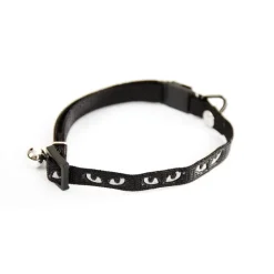 MARTIN SELLIER Collier Argent pour chat noir motif yeux de chat