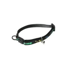 MARTIN SELLIER Collier chat noir à motif et grelot 10 mm - 25/35 cm