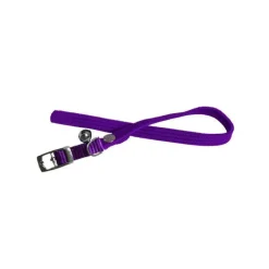 MARTIN SELLIER Collier chat violet en nylon tubulaire avec grelot 10 mm - 30 cm