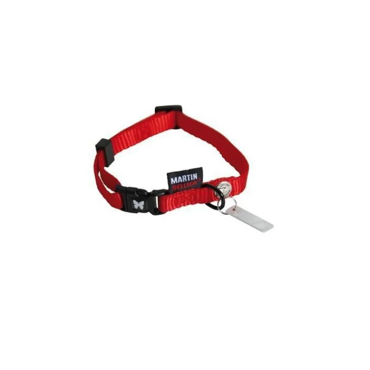 MARTIN SELLIER Collier chien réglable 10mm / 25-35cm rouge