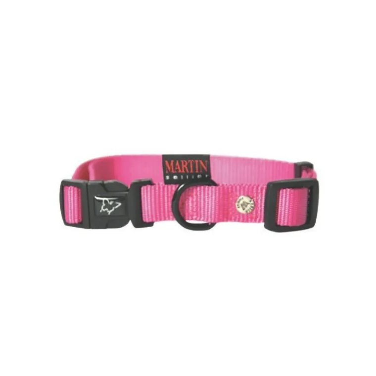 MARTIN SELLIER Collier chien réglable 16mm / 30-45cm rose