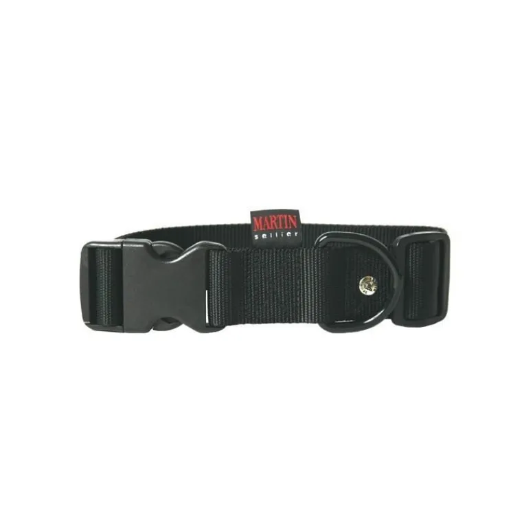 MARTIN SELLIER Collier chien réglable 40mm / 50-70cm noir
