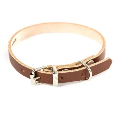 MARTIN SELLIER Collier cuir marron 18 mm x 45 cm