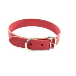 MARTIN SELLIER Collier cuir rouge 18 mm x 45 cm