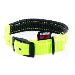 MARTIN SELLIER Collier droit Confort pour chien coloris vert citron - 16x35 cm