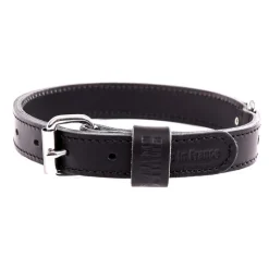 MARTIN SELLIER Collier en cuir double épaisseur pour chien coloris noir - 65 cm