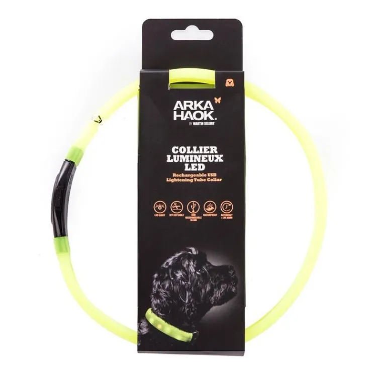 MARTIN SELLIER Collier en tube LED jaune 2,5x65 cm