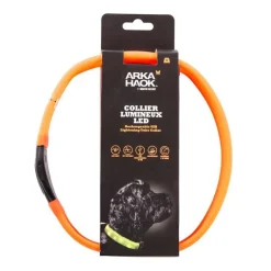 MARTIN SELLIER Collier en tube LED orange 2,5x65 cm