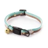 MARTIN SELLIER Collier pour chat Bicolor Bulles vert d’eau et marron