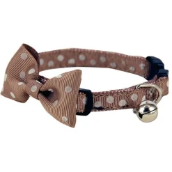 WOUAPY Collier pour chat en nylon coloris taupe avec nœud - Taille unique