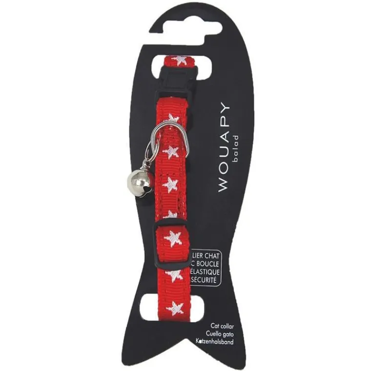 WOUAPY Collier pour chat en nylon coloris rouge Star - Taille unique