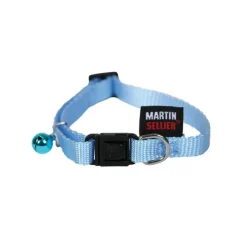MARTIN SELLIER Collier pour chat en nylon bleu ciel