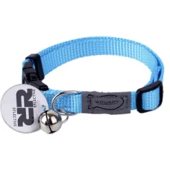 WOUAPY Collier pour chat en nylon coloris bleu Basic Line - Taille unique