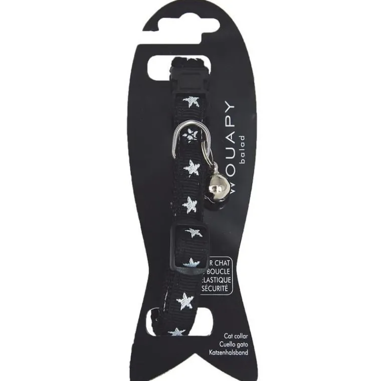 WOUAPY Collier pour chat en nylon coloris noir Star - Taille unique
